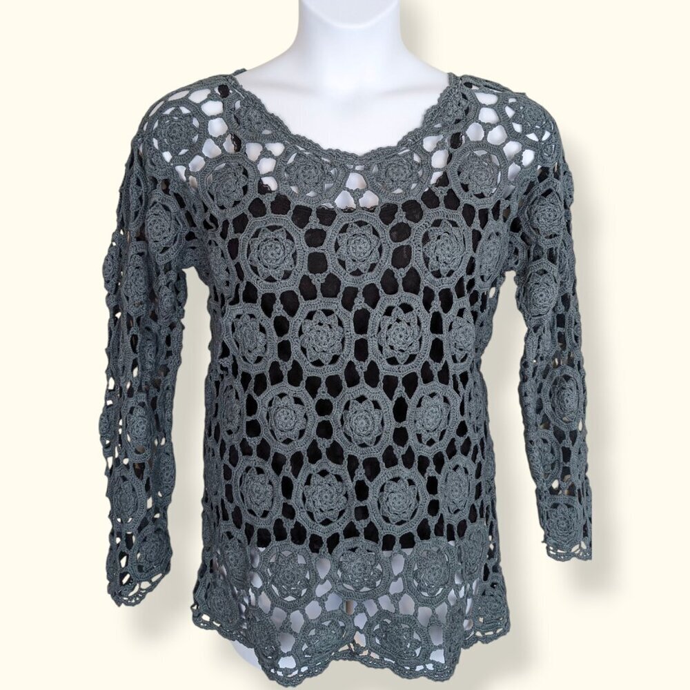 V. Spanner Imports Cotton Crochet Sweater